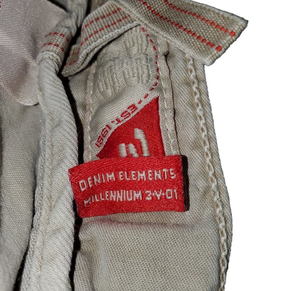 Retro Y2K Guess Jeans Cargo Pants Womens 32 Khaki Flare-Leg Baggy Drawstring - Picture 10 of 10